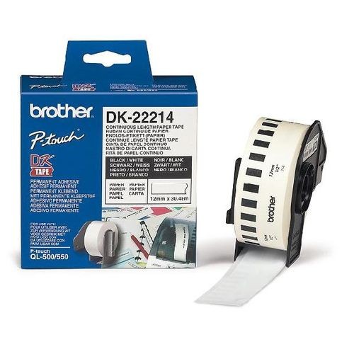 Nhãn Brother DK22214, khổ rộng 12mm, nhãn in liên tục